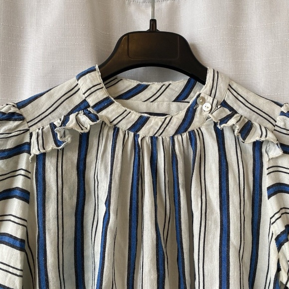 Ba&sh Women’s Striped blouses Cotton Blue White Lady 1 - Picture 2 of 15